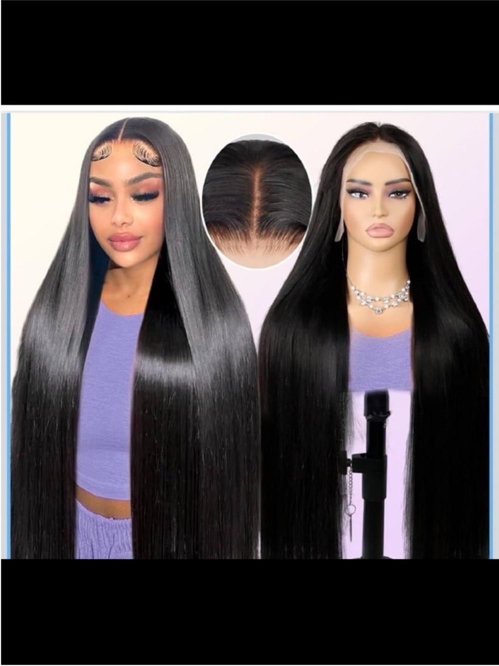 Black Straight Lace Front Wig - Sleek Long Women’s Hair
